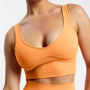 Meshki Jolie Seam Detail Longline Crop Top - Tangerine